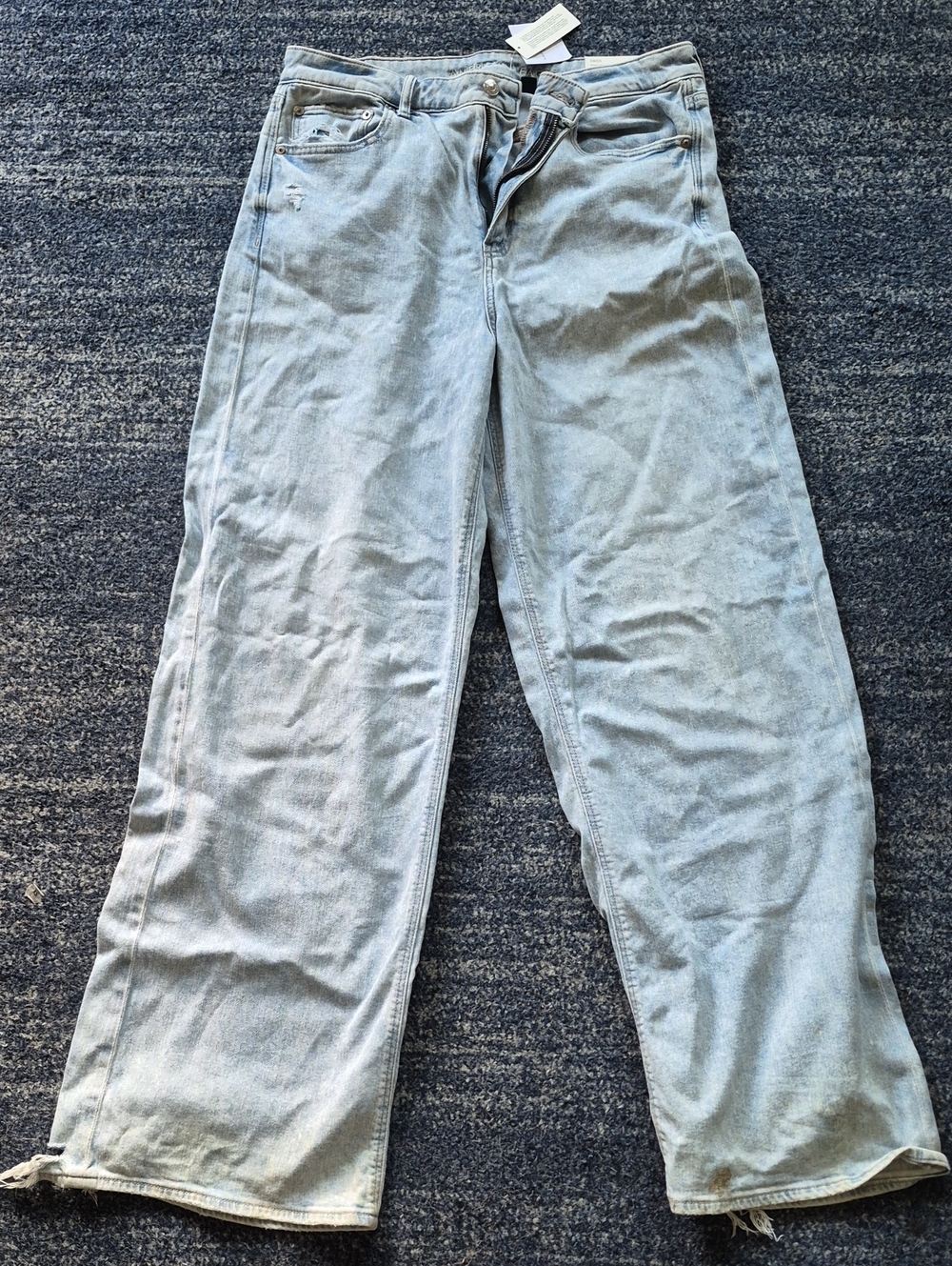 American Eagle Outfitters Light Blue Wide-Leg Chinos